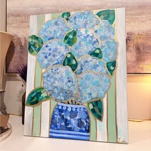 Lola Original Hydrangea Painting - Chinoiserie Vase - Southern Decor
